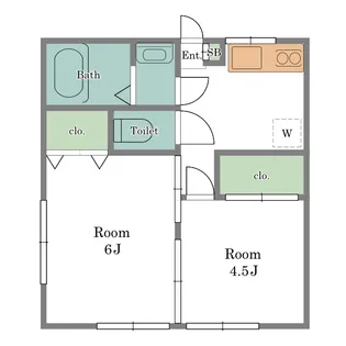 倉片ハイツ【1階】の間取り