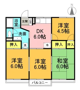 陰山ハイツA【1階】の間取り