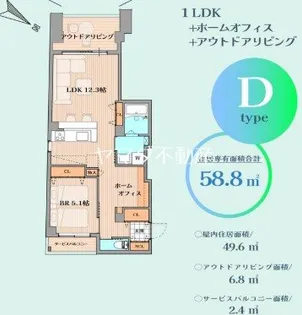 クロスコート前橋広瀬川【4階】の間取り