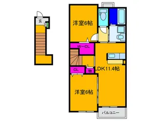 プラシ-ド・カ-サの間取り