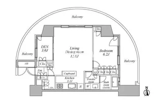 レジディア芝浦KAIGAN【4階】の間取り