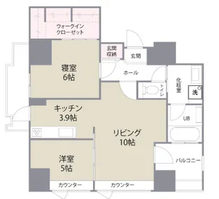 ザ・クロスメント【6階】の間取り