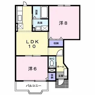 アイリスコートB【1階】の間取り