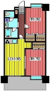 タケノヤハイツ錦町【10階】の間取り