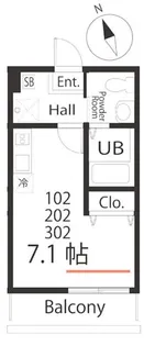 ハーミットクラブハウス新子安3(仮)【2階】の間取り