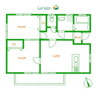 大会下コーポ【2階】の間取り