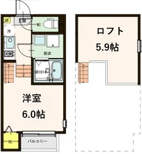 アンバーコート原町【2階】の間取り