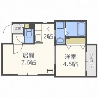 ルジュール中島公園【2階】の間取り