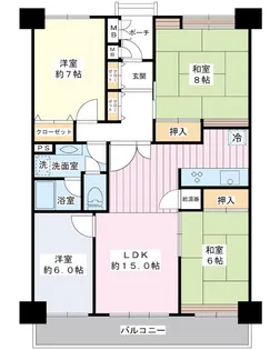 入船東エステート5号棟【7階】の間取り