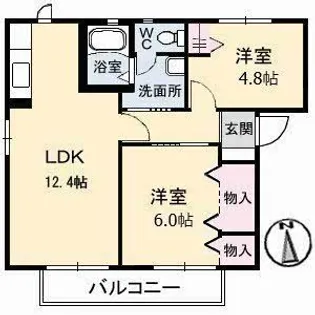 ルピナス御幸 B棟【2階】の間取り