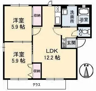 セントラルパーク B棟【1階】の間取り
