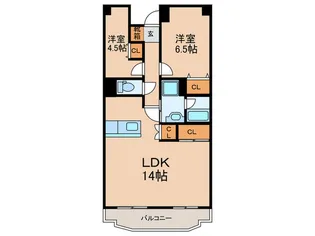 コンダクトレジデンス鳥栖【8階】の間取り