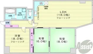 宮の森グランドハイツ【6階】の間取り