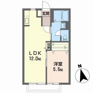 S.フラット A【2階】の間取り