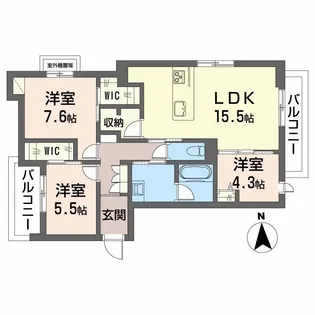 Belle Blanche【4階】の間取り