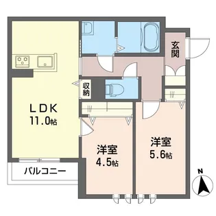【新築シャーメゾン】ボヌール【2階】の間取り