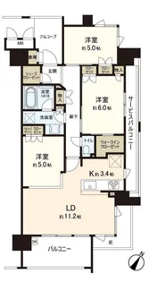ブランシエラ広島【9階】の間取り