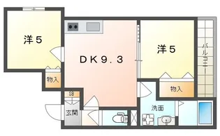 クリエオーレ星田【1階】の間取り