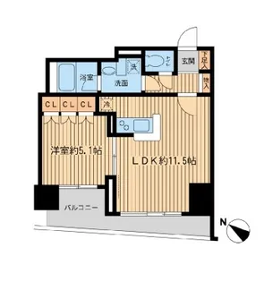 日本橋ファーストレジデンス【13階】の間取り