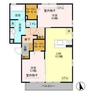 プリスカーサ【2階】の間取り