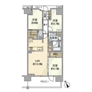 プラウドシティ方南町【5階】の間取り