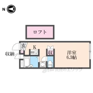 レオパレス猪名川【1階】の間取り