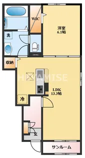 プロムナードメゾン参番館F【1階】の間取り