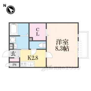 西谷第5ハイツ二番館【1階】の間取り