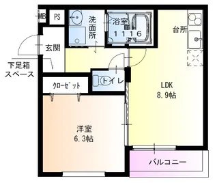 フジパレス我孫子西III番館【2階】の間取り