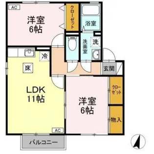 エソール長楽寺 A棟【1階】の間取り