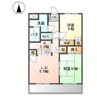 ハーツウィズASAHI【2階】の間取り