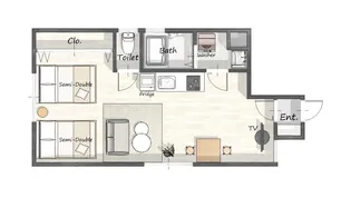 COCOBNB DAIKOKUCHO NAMBA OSAKA【4階】の間取り
