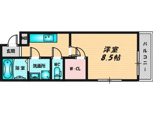 エトワール喜里川【1階】の間取り