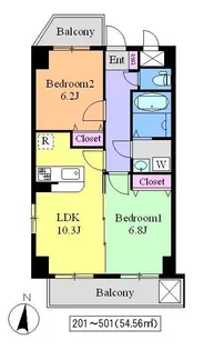 レジデンス毛利 WEST【3階】の間取り