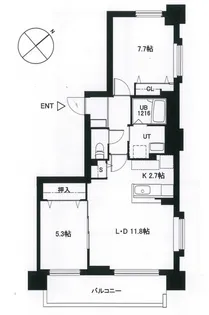 北海道札幌市西区発寒七条12【マンション】の間取り