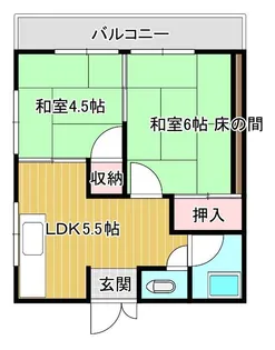 相川アパート(元村)【1階】の間取り