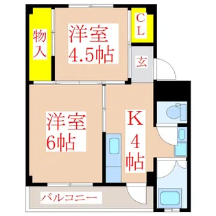 MSハイツ A棟【5階】の間取り