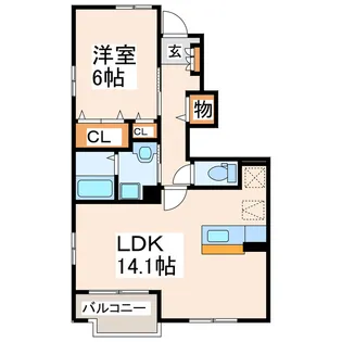 メゾン・ジェルメI、II、III、IV【1階】の間取り