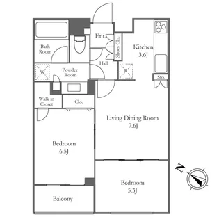 東京都港区赤坂8【マンション】の間取り