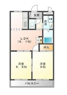 リヴィエール宮前【2階】の間取り