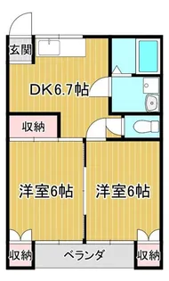 サンハイツ長岡【1階】の間取り