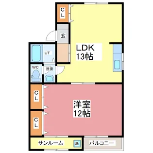 西谷ハイツ B【2階】の間取り