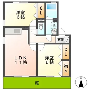 2LDKの間取り画像