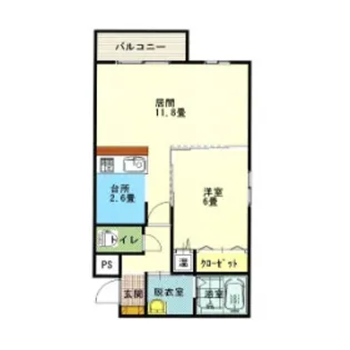 アビタパークサイド昭和中央【3階】の間取り