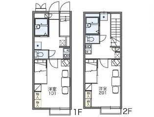 レオパレスフレア【2階】の間取り