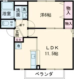 サンベリーハイツ【1階】の間取り