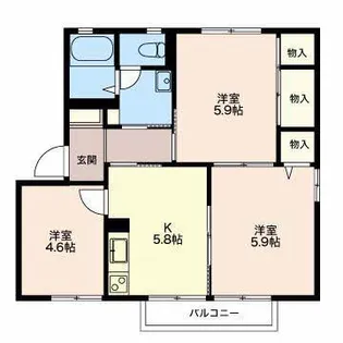 ルミエール777 B棟【2階】の間取り