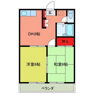 サンライズプラザB【1階】の間取り