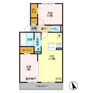 フォレステラ葛城【2階】の間取り