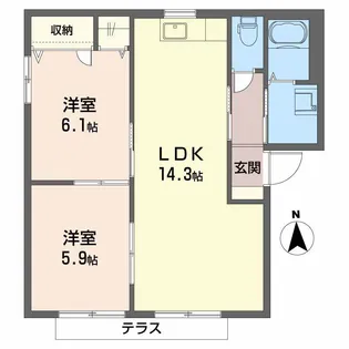 ファミールプラザA【1階】の間取り